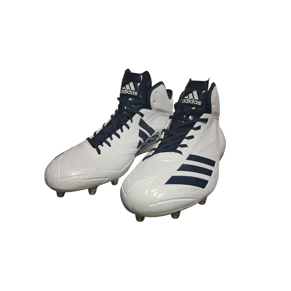 adidas Adizero 5-Star 6.0 Mid Football Cleats White Navy Men's Size 13 New